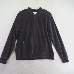 Tommy Hilfiger Jacket Womens Extra Large Navy Corduroy Bomber Full Zip Pockets